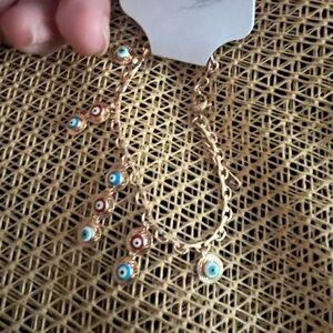 Gold plated Evil Eye Charm Anklet